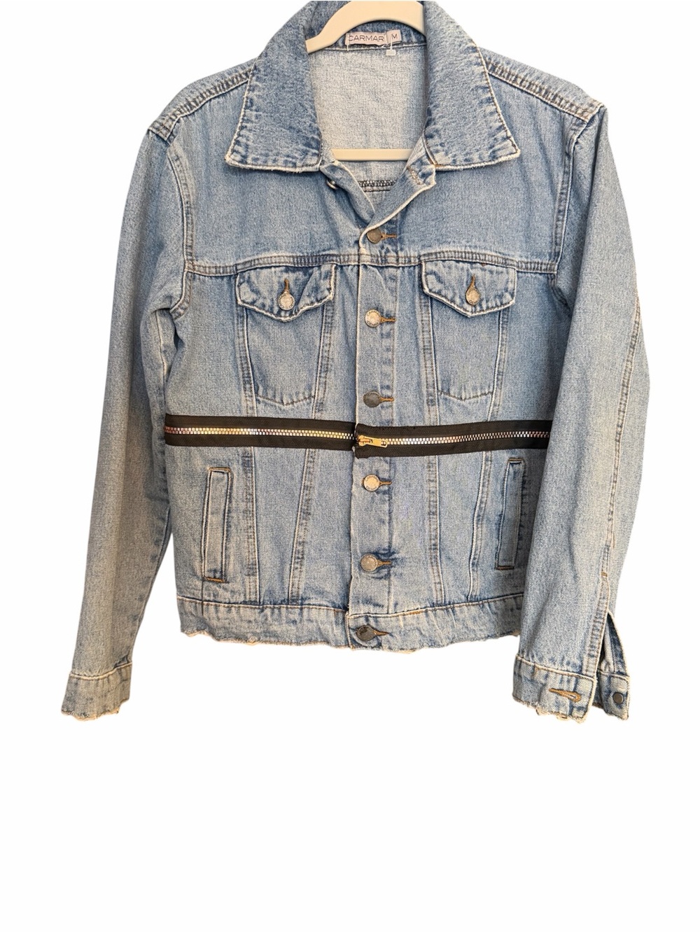 Carmar Light Wash Denim Jacket with Waist Zip Detail
